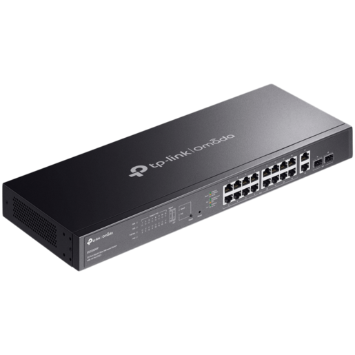 TP-Link ES220GMP Omada 20-Port Gigabit Easy Managed Switch 16 x Gigabit PoE+ Ports, 2 x Gigabit Non-PoE Ports, 2 x Gigabit SFP Ports, 250W PoE Power