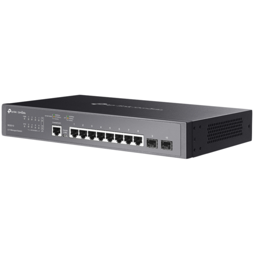 TP-Link SG3210 Omada 8-Port Gigabit L2+ Managed Switch with 2 SFP Slots, 8xGigabit RJ45 ports and 2xGigabit SFP slots, Omada app, Static Routing