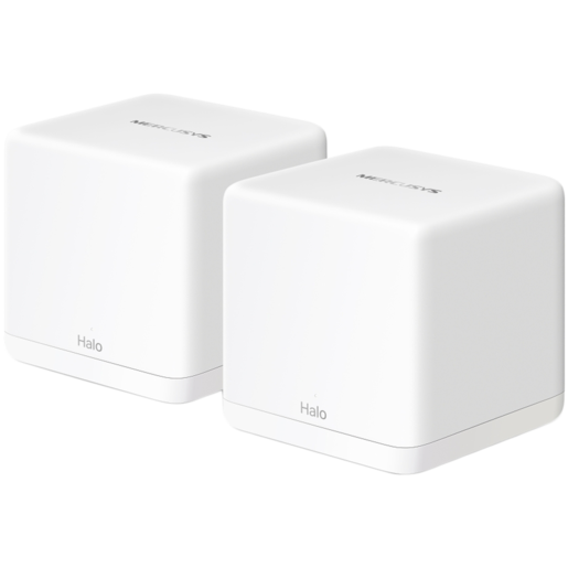 Mercusys Halo H60X (2-Pack) AX1500 Whole Home Mesh Wi-Fi 6 System,2-pack: 1× Halo H60XR + 1× Halo H60XS, 300 Mbps at 2.4 GHz + 1201 Mbps at 5 GHz,Halo H60XR
