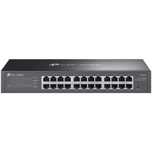 TP-Link ES224G Omada 24-Port Gigabit Easy Managed Switch,24x Gigabit RJ45 Ports, 1U 13-inch Rack-mountable Steel Case