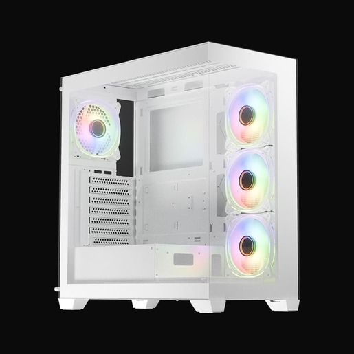 LC-POWER kućište Gaming 715W Midi-tower, ATX, 4x ARGB fan, 1x USB-C, 2x USB-A, White