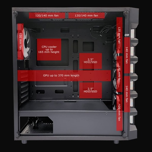 LC-POWER kućište Gaming 709B Solar System X  ATX gaming case