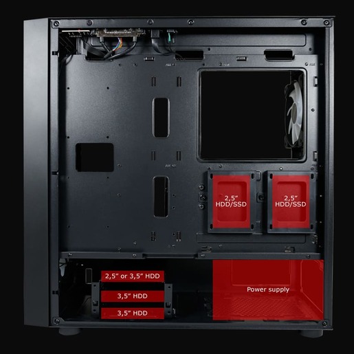 LC-POWER kućište Gaming 810BE-ATX, ATX, Micro ATX, MiniITX4x 120mm ARGB fans, tempered glass