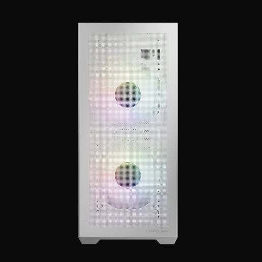 LC-POWER kućište Gaming 717W Meshwork L Light, White,2x 140mm fan, 1x 120 mm fan