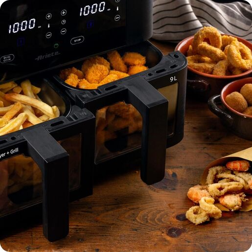Ariete friteza na vrući zrak s dvije korpe 4631, 2400 W, crna