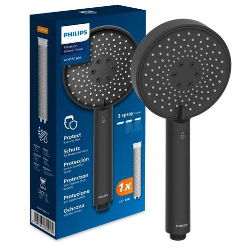 PHILIPS glava tuša sa filterom za vodu ASH1516BK/10 - tuš baterija, crna