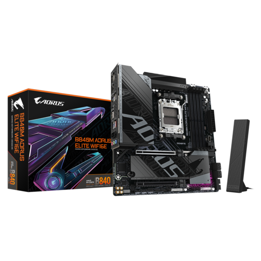 GIGABYTE matična ploča B840 AORUS ELITE AM5, 4x DDR5, 2x M.2, 4x SATA 8xUSB, 1x HDMI, 1x DP, mATX
