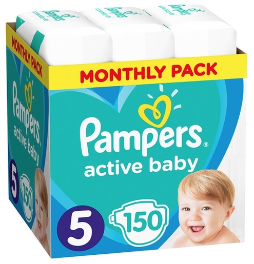 Pampers Active Baby Plus pelene, vel. 5 (11-16kg), 150 kom