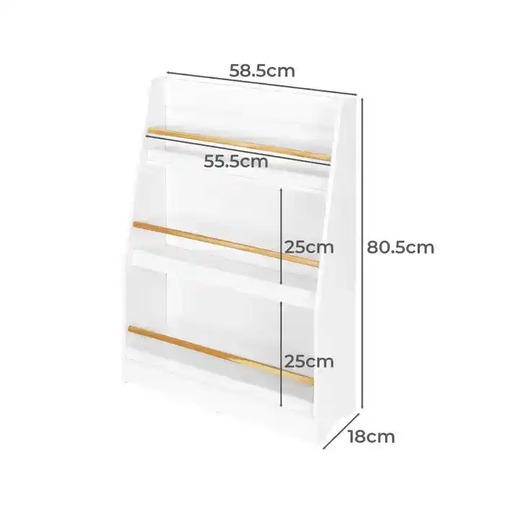 KINDER HOME dječja polica organizator za knjige i igračke, bijela boja TF-6142-V