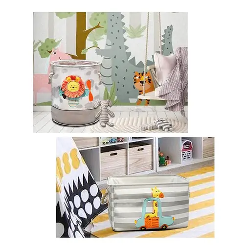 KINDER HOME Kutija za odlaganje igračaka i odjeće siva GH-KK02