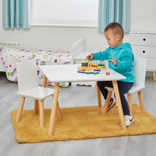 KINDER HOME dječji stol sa 2 stolice bijeli TF-6163