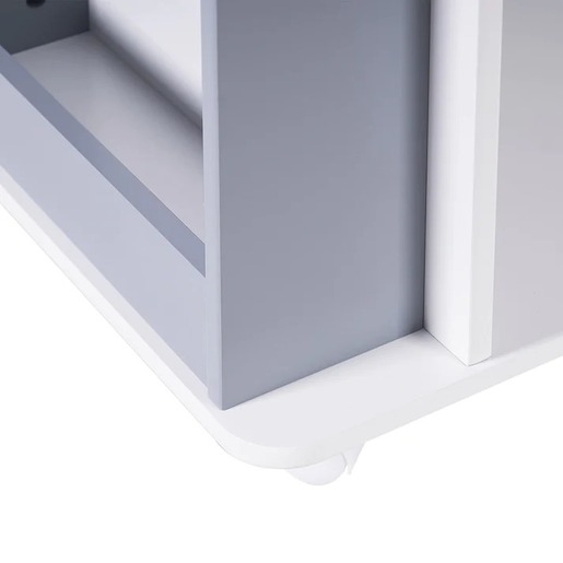 KINDER HOME RAKETA sa rotirajućim odsjekom za 360 stepeni drvena - za odlaganje knjiga i igračaka BIJELA/SIVA TF-6914