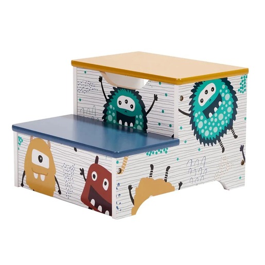 KINDER HOME dječja drvena stolica-merdevine sa 2 stepenika šarena TF-6063