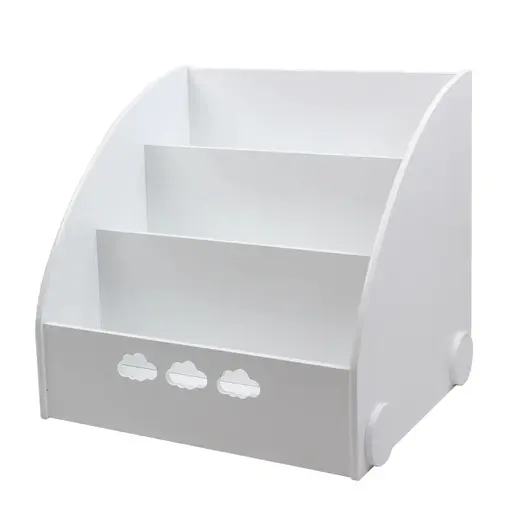 KINDER HOME dječja drvena polica za knjige sa dijelom za skladištenje bijela TF-5733