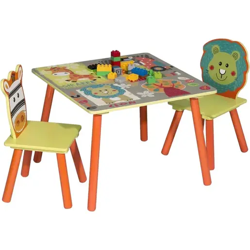 KINDER HOME dječji stol sa 2 stolice šareni TF-4808-N