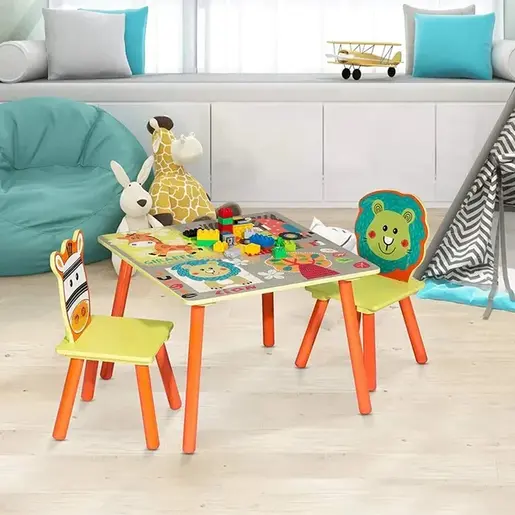 KINDER HOME dječji stol sa 2 stolice šareni TF-4808-N