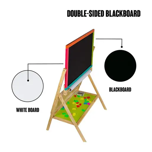 KINDER HOME dječja drvena tabla sa magnetima i dodacima šarena V12B103