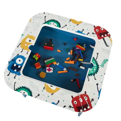 KINDER HOME Dvostrani dječji stol sa 2 stolice šareni TF-6059