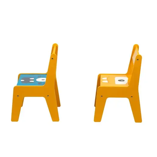 KINDER HOME Dvostrani dječji stol sa 2 stolice šareni TF-6059