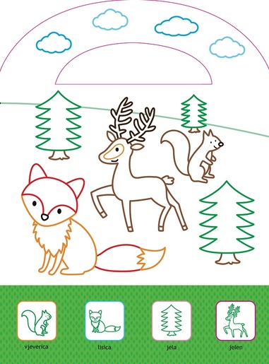 Zalijepi i oboji - Životinje - knjiga s naljepnicama za djecu