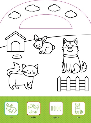 Zalijepi i oboji - Životinje - knjiga s naljepnicama za djecu