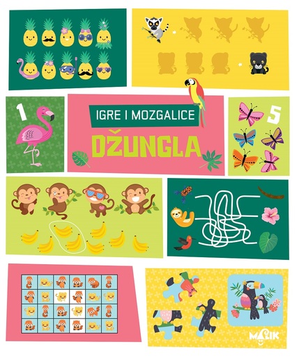 Igre i mozgalice - Džungla - edukativna knjiga za djecu