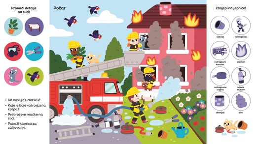 Pronađi i zalijepi 101 detalj sa slike - Policajci i vatrogasci