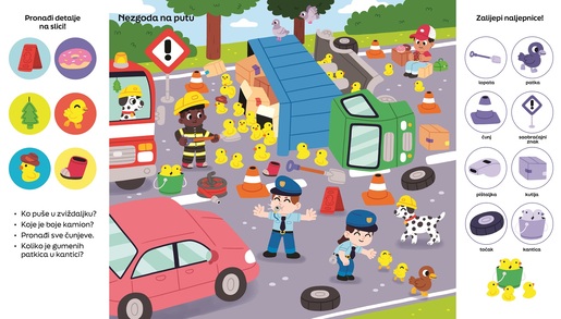 Pronađi i zalijepi 101 detalj sa slike - Policajci i vatrogasci