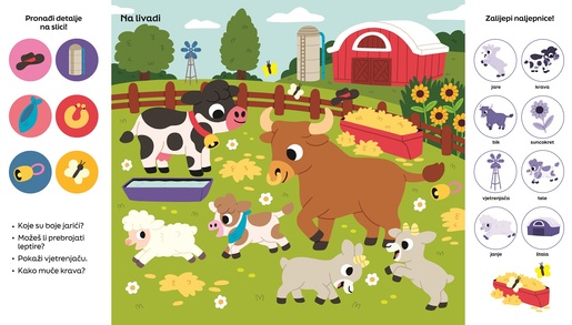 Pronađi i zalijepi 101 detalj sa slike - Seoske životinje