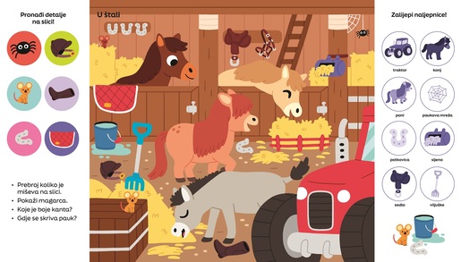 Pronađi i zalijepi 101 detalj sa slike - Seoske životinje