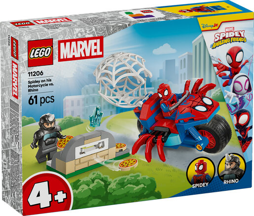 LEGO® Marvel Spidey na motociklu protiv Rhina 11206
