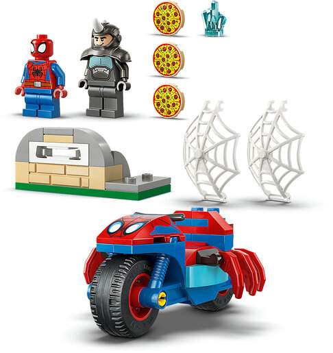 LEGO® Marvel Spidey na motociklu protiv Rhina 11206