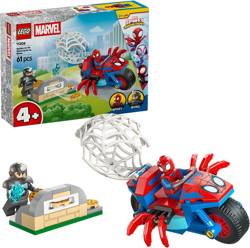 LEGO® Marvel Spidey na motociklu protiv Rhina 11206