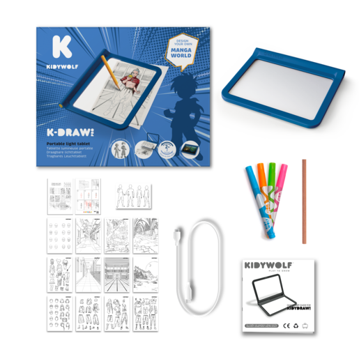 Kidywolf K-DRAW PRO MANGA Svjetleća tabla za crtanje i pisanje – Blue / K-DRAW-PRO-BU