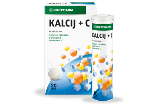 Dietpharm Kalcij + C – šumeće tablete za kosti, 20 kom