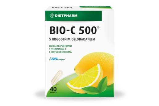 Dietpharm BIO C 500 – kapsule vitamina C za imunitet, 40 kom
