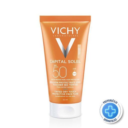 Vichy Capital Soleil obojeni Dry Touch fluid za lice SPF 50 50 ml