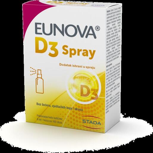 Eunova Vitamin D3 sprej 2000 IU – imunitet i kosti
