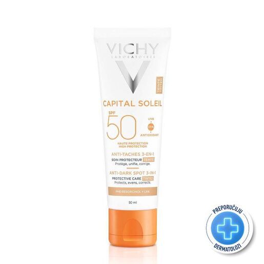 Vichy Capital Soleil zaštitna krema za lice protiv tamnih mrlja SPF 50+