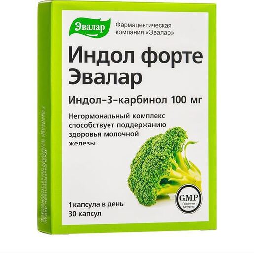 Evalar Indol Forte – kapsule za hormonsku ravnotežu, 30 kom