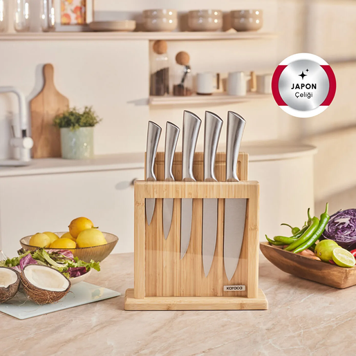 Karaca set noževa sa stalkom i daskom Vigor, 7 komada