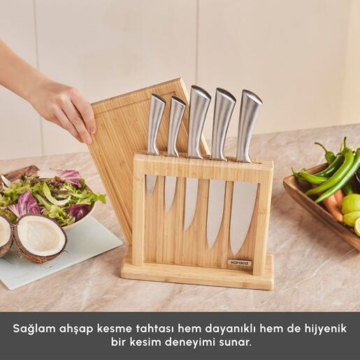 Karaca set noževa sa stalkom i daskom Vigor, 7 komada