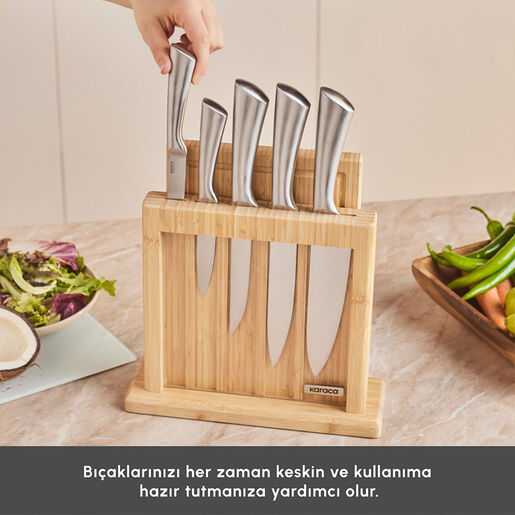 Karaca set noževa sa stalkom i daskom Vigor, 7 komada