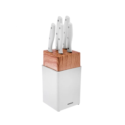 Karaca set noževa sa stalkom Mastercut, 6 komada, krem