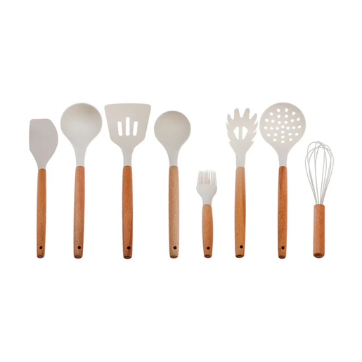 Karaca set noževa i kuhinjskih pomagala sa stalkom Burby, 14 komada, krem