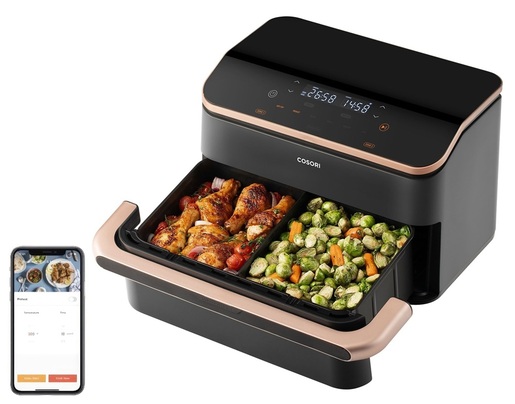 Cosori friteza na vrući zrak CAF-TF101S-AEUR Dual Blaze Twinfry, Wi-Fi; 2800 W, 10 L