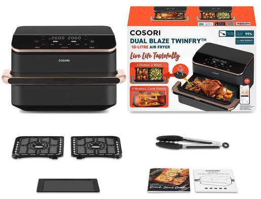 Cosori friteza na vrući zrak CAF-TF101S-AEUR Dual Blaze Twinfry, Wi-Fi; 2800 W, 10 L
