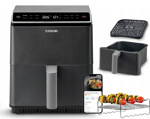 Cosori friteza na vrući zrak CAF-P681S-KEUR Dual Blaze PRO, Wi-Fi; 1750 W, 6.4 L, 12 programa