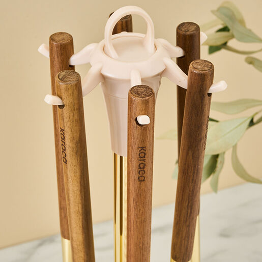 Karaca set kuhinjskih pomagala sa stalkom Harper, 6/1 cream