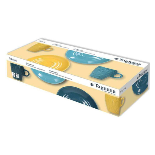 Tognana set šoljica 90ml Relief Maya, 6/1 porculan
